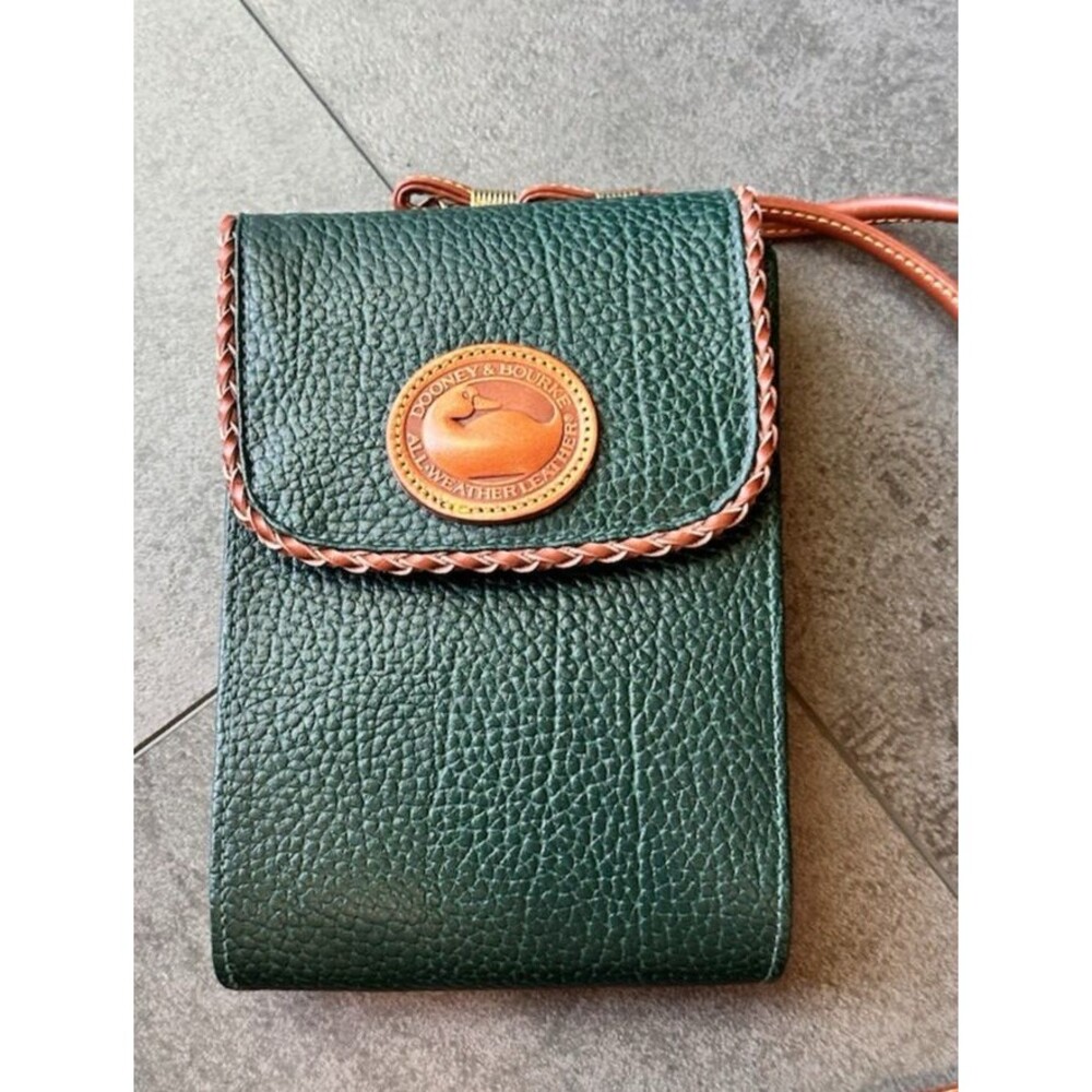 Dooney & Bourke Crossbody Bag All Weather Leather Green Tan Heritage minimalist